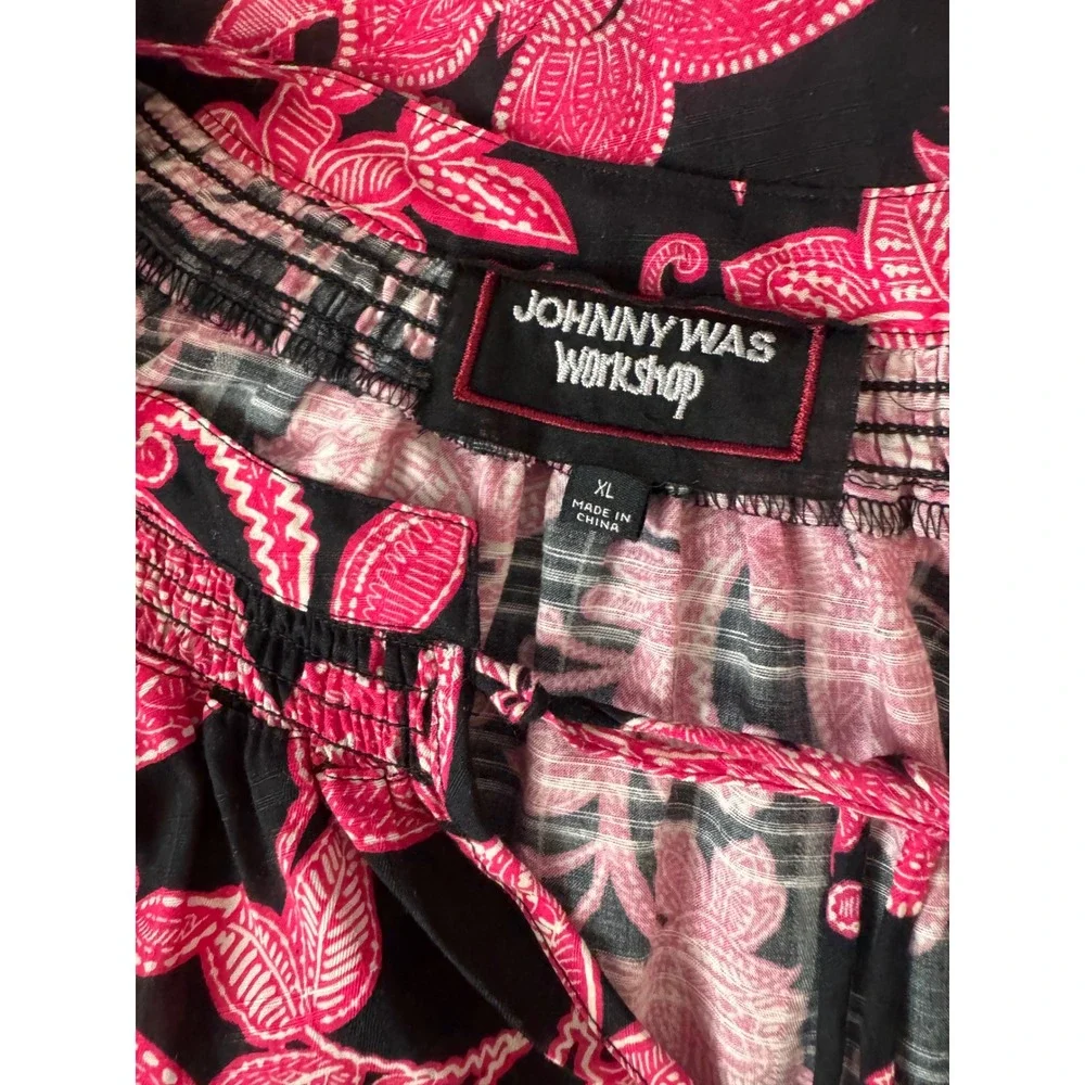 Johnny Was Black Pink Floral Tunic Dress XL W34525-4 - Picture 6 of 7